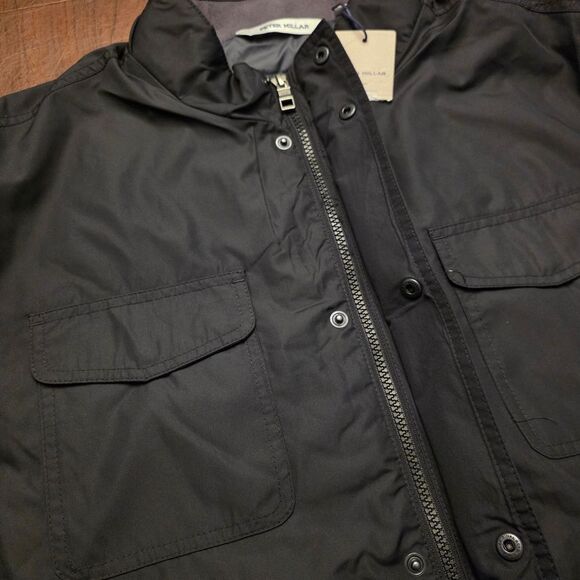 Peter Millar Norfolk Bomber Jacket Black MF24Z03 Men's Size XXL - Picture 2 of 6